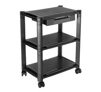 BRATECK ραφιέρα δαπέδου AMS-5L με ροδάκια, 3 ράφια, 50x33x63.5cm, έως 10kg, μαύρη