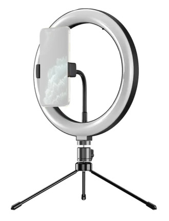 APEXEL φωτιστικό δαχτυλίδι LED APL-FL10JJ13Y με μίνι τρίποδα, Φ26cm