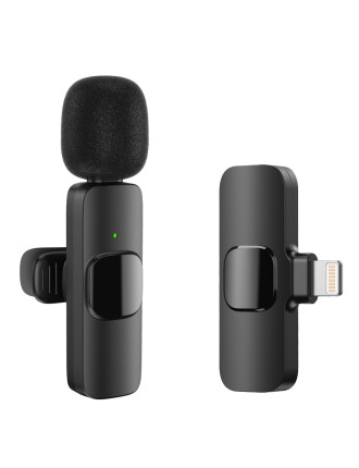 APEXEL ασύρματο μικρόφωνο APL-MIC004, Lightning, 2.4GHz, μαύρο