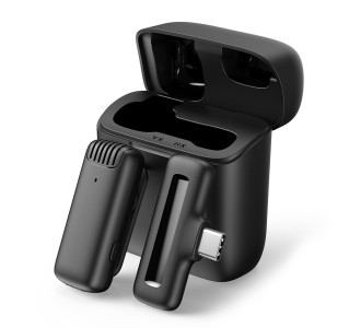 APEXEL ασύρματο μικρόφωνο APL-MIC007 με θήκη φόρτισης, USB-C, 2.4GHz, μαύρο