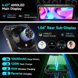 ULEFONE smartphone Armor 28 Pro, 6.67" & 1.04, 16/512GB, 5G, 10600mAh, IP68/IP69K/MIL-STD-810H, μαύρο