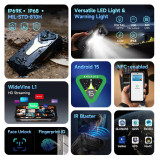 ULEFONE smartphone Armor 34 Pro με βιντεοπροβολέα, 6.95", 5G, 16/512GB, 25500mAh, IP68/IP69K/MIL-STD-810H, μαύρο