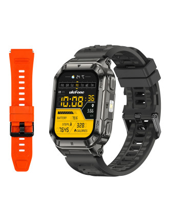 ULEFONE smartwatch Armor Watch Ultra, 2x λουράκια, heart rate, 1.93" AMOLED, GPS, MIL-STD-810H, μαύρο ULEFONE smartwatch Armor Watch Ultra, 2x λουράκια, heart rate, 1.93" AMOLED, GPS, MIL-STD-810H, μαύρο