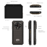 ULEFONE smartphone Armor X16, 6.56", 6/128GB, 10360mAh, IP68/IP69K/MIL-STD-810H, μαύρο
