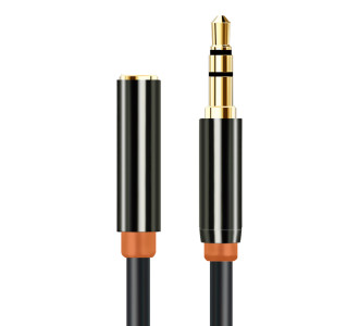 CABLETIME καλώδιο προέκτασης ήχου 3.5mm CT-AV311-P11FG, gold plated, 1m, μαύρο
