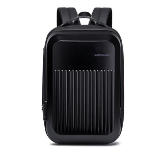 ARCTIC HUNTER τσάντα πλάτης B00487 με θήκη laptop 15.6", λουκέτο TSA, 22L, μαύρη