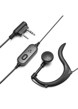 BAOFENG ακουστικό για πομποδέκτη BFG-EARPHONE, 2 pin, push to talk, 1.1m, μαύρο