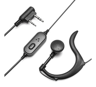 BAOFENG ακουστικό για πομποδέκτη BFG-EARPHONE, 2 pin, push to talk, 1.1m, μαύρο