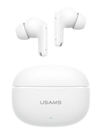 USAMS earphones με θήκη φόρτισης E05, True Wireless, BT 6.0, λευκό
