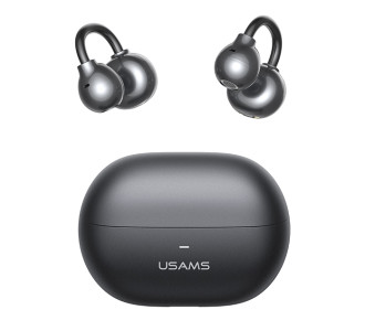 USAMS earphones με θήκη φόρτισης Echo R02, OWS, Φ11mm, 50/300mAh, μαύρα