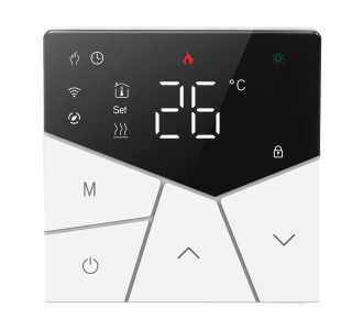 Smart θερμοστάτης αερίου BHT-15GCLW, WiFi, χωνευτός, μαύρος