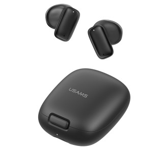 USAMS earphones με θήκη φόρτισης ID25, TWS, Φ13mm, 30/230mAh, μαύρα