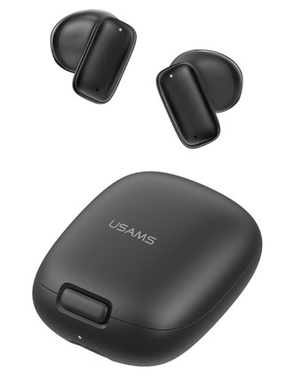 USAMS earphones με θήκη φόρτισης ID25, TWS, Φ13mm, 30/230mAh, μαύρα