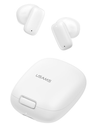 USAMS earphones με θήκη φόρτισης ID25, TWS, Φ13mm, 30/230mAh, λευκά