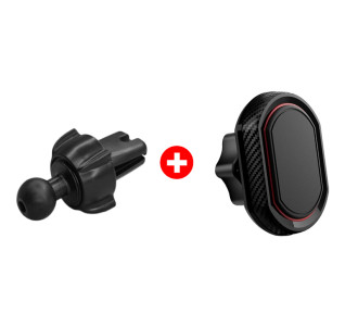 POWERTECH βάση smartphone για αεραγωγό αυτοκινήτου BNDL-0151, μαύρη