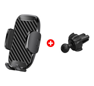 POWERTECH βάση smartphone για αεραγωγό αυτοκινήτου BNDL-0155, μαύρη