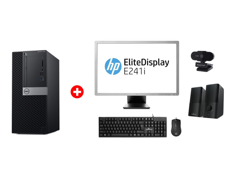 DELL PC OptiPlex 7060 MT, Refurbished Grade A Repainted, i5-8600, 16/256GB M.2, DVD-RW, Windows 11 Home, με οθόνη E241I/ποντίκι/πληκτρολόγιο/ηχεία/camera