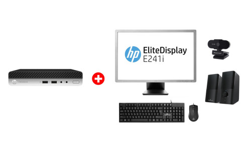 HP PC ProDesk 400 G5 Micro, Refurbished Grade A Repainted, i5-9500T, 8/256GB M.2, Windows 11 Home, με οθόνη E241I/ποντίκι/πληκτρολόγιο/ηχεία/camera