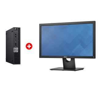 DELL PC OptiPlex 7060 Micro, Refurbished Grade A Repainted, i5-8500T, 8/128GB M.2, με οθόνη E2016H GB, με βάση