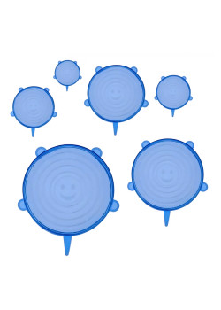 BRUNO σετ σιλικονούχων καπακιών για δοχεία τροφίμων BRN-0044, 6τμχ, μπλε