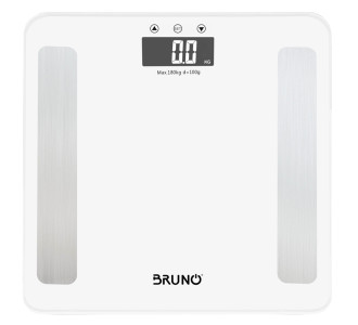BRUNO ψηφιακή ζυγαριά με λιπομετρητή BRN-0057, έως 180kg, λευκή