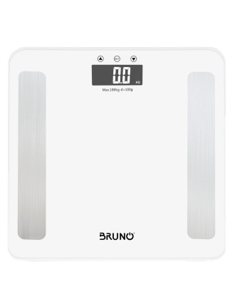 BRUNO ψηφιακή ζυγαριά με λιπομετρητή BRN-0057, έως 180kg, λευκή BRUNO ψηφιακή ζυγαριά με λιπομετρητή BRN-0057, έως 180kg, λευκή