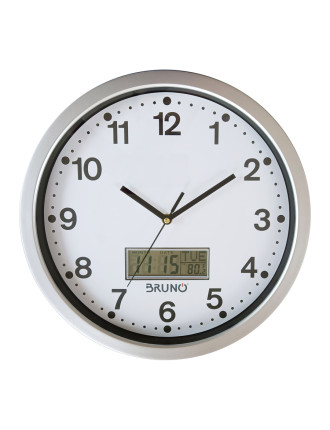 BRUNO ρολόι τοίχου BRN-0123 με ημερομηνία & θερμοκρασία, 35cm, λευκό BRUNO ρολόι τοίχου BRN-0123 με ημερομηνία & θερμοκρασία, 35cm, λευκό