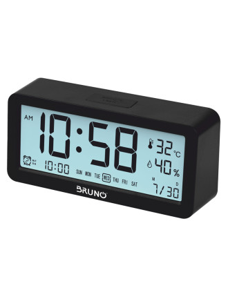 BRUNO ξυπνητήρι BRN-0128 με μέτρηση θερμοκρασίας και υγρασίας, μαύρο BRUNO ξυπνητήρι BRN-0128 με μέτρηση θερμοκρασίας και υγρασίας, μαύρο