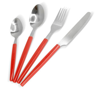 BRUNO σετ μαχαιροπίρουνα ανοξείδωτα Accorto, κόκκινο, 16τμχ BRUNO σετ μαχαιροπίρουνα ανοξείδωτα Accorto, κόκκινο, 16τμχ