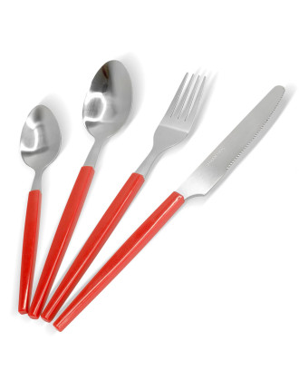 BRUNO σετ μαχαιροπίρουνα ανοξείδωτα Accorto, κόκκινο, 16τμχ BRUNO σετ μαχαιροπίρουνα ανοξείδωτα Accorto, κόκκινο, 16τμχ