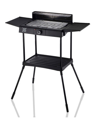 BRUNO επιδαπέδια ηλεκτρική ψησταριά BRN-0190, 2400W, με βάση & ρυθμιζόμενο θερμοστάτη, μαύρη