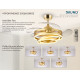 BRUNO ανεμιστήρας οροφής με LED φως BRN-0225, AC 122W, 42", Φ107x58εκ., χρυσός BRUNO ανεμιστήρας οροφής με LED φως BRN-0225, AC 122W, 42", Φ107x58εκ., χρυσός