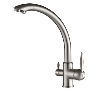 BRUNO μπαταρία πάγκου κουζίνας BRN-0238, τρίοδη, αναμεικτική, ασημί BRUNO μπαταρία πάγκου κουζίνας BRN-0238, τρίοδη, αναμεικτική, ασημί