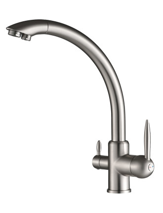 BRUNO μπαταρία πάγκου κουζίνας BRN-0238, τρίοδη, αναμεικτική, ασημί BRUNO μπαταρία πάγκου κουζίνας BRN-0238, τρίοδη, αναμεικτική, ασημί