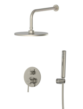 BRUNO σετ κεφαλή ντους με τηλέφωνο BRN-0265, αναμεικτική, εντοιχισμού, ασημί