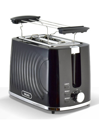 BRUNO φρυγανιέρα BRN-0274, 2 θέσεων, 900W, με σχάρα ψησίματος, μαύρη