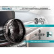 BRUNO ανεμιστήρας αυτοκινήτου BRN-0284, 5" ιντσών, με περιστροφή 360°, 2 ταχύτητες και καλώδιο USB