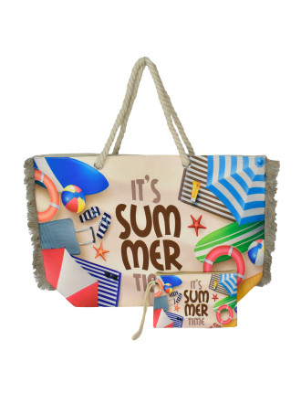 BRUNO τσάντα θαλάσσης με νεσεσέρ SOL-BAY BRN-0299, 58x40cm BRUNO τσάντα θαλάσσης με νεσεσέρ SOL-BAY BRN-0299, 58x40cm