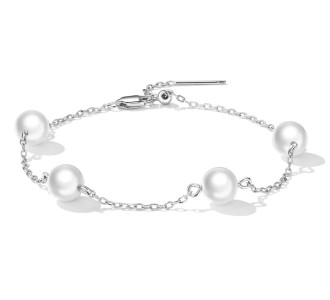 BAMOER βραχιόλι BSB090 με πέρλες, ασήμι 925, ασημί