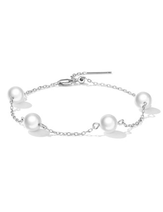 BAMOER βραχιόλι BSB090 με πέρλες, ασήμι 925, ασημί BAMOER βραχιόλι BSB090 με πέρλες, ασήμι 925, ασημί