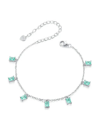 BAMOER βραχιόλι BSB168 με διάφανα κρύσταλλα, ασήμι 925, ασημί/βεραμάν