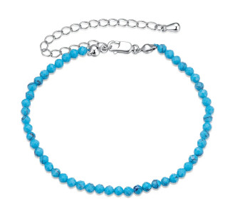 BAMOER βραχιόλι BSB204-BU με συνθετική τουρκουάζ, ασήμι 925, μπλε BAMOER βραχιόλι BSB204-BU με συνθετική τουρκουάζ, ασήμι 925, μπλε