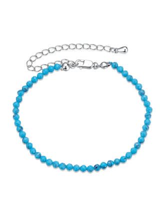 BAMOER βραχιόλι BSB204-BU με συνθετική τουρκουάζ, ασήμι 925, μπλε BAMOER βραχιόλι BSB204-BU με συνθετική τουρκουάζ, ασήμι 925, μπλε