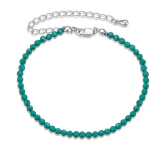 BAMOER βραχιόλι BSB204-GN με συνθετική τουρκουάζ, ασήμι 925, πράσινο