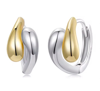 BAMOER σκουλαρίκια κρίκοι BSE1139, ασήμι 925, χρυσό/ασημί BAMOER σκουλαρίκια κρίκοι BSE1139, ασήμι 925, χρυσό/ασημί