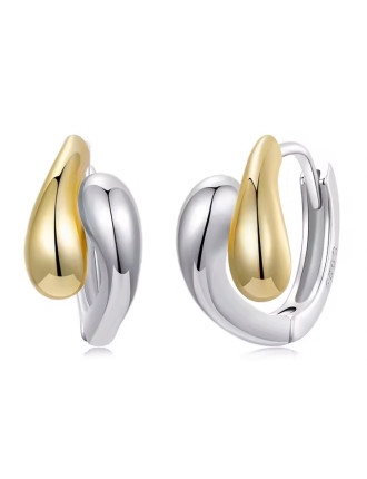 BAMOER σκουλαρίκια κρίκοι BSE1139, ασήμι 925, χρυσό/ασημί BAMOER σκουλαρίκια κρίκοι BSE1139, ασήμι 925, χρυσό/ασημί