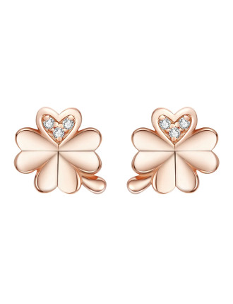 BAMOER σκουλαρίκια καρφωτά BSE233, κυβική ζιρκόνια, ασήμι 925, ροζ χρυσό