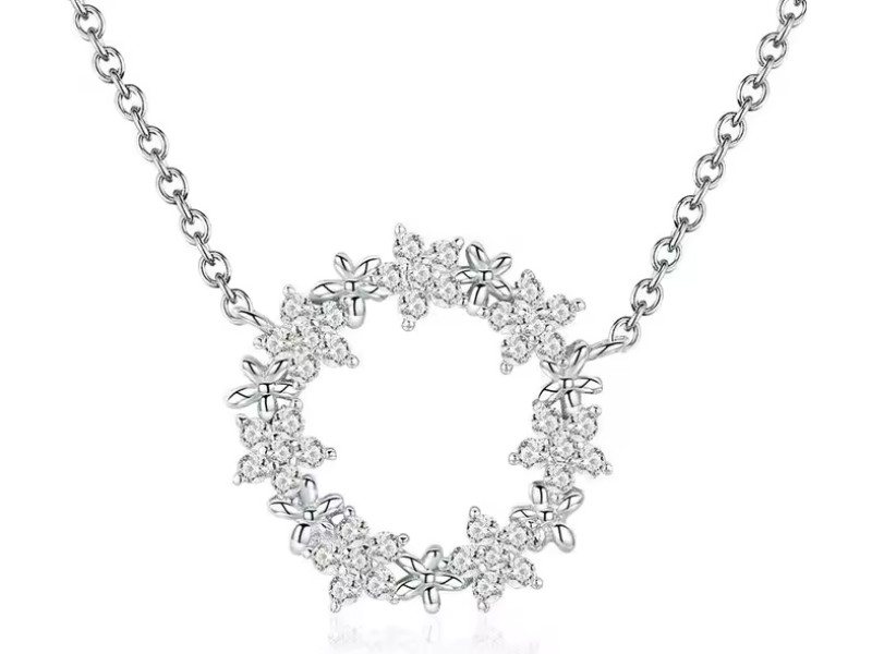 BAMOER κολιέ BSN028 με κυβική ζιρκόνια, ασήμι 925, ασημί BAMOER κολιέ BSN028 με κυβική ζιρκόνια, ασήμι 925, ασημί