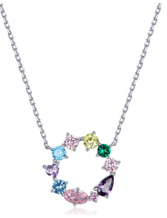 BAMOER κολιέ BSN178 με κυβική ζιρκόνια, ασήμι 925, ασημί BAMOER κολιέ BSN178 με κυβική ζιρκόνια, ασήμι 925, ασημί