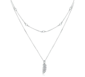 BAMOER κολιέ BSN208 δυο σειρών, με πέρλες, ασήμι 925, ασημί BAMOER κολιέ BSN208 δυο σειρών, με πέρλες, ασήμι 925, ασημί